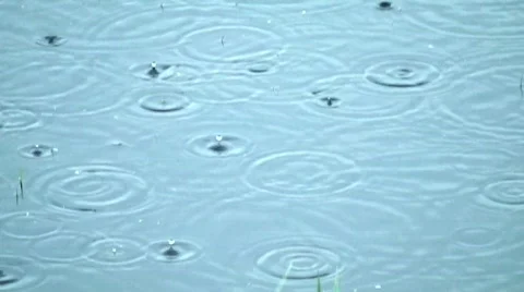 Drops on Water - Slow Motion Stock Footage 752628