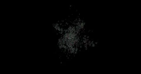 Drops of water splashes fly and fall, motion graphics of rain bubbles on a black Illustrazione stock