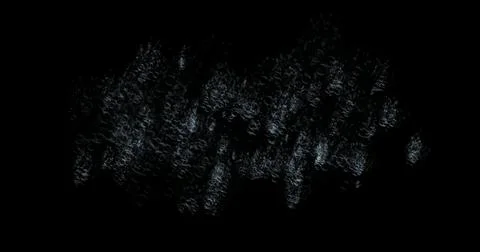 Drops of water splashes fly and fall, motion graphics of rain bubbles on a black Illustrazione stock