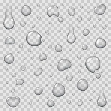 Drops of Water on Transparent Background Flat Icon イラスト素材