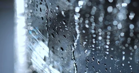 Drops of Water on Transparent Surface Stock Footage 121443356