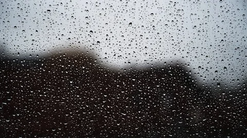 Drops of water on a window after a rain 2 Stock Footage 121531264