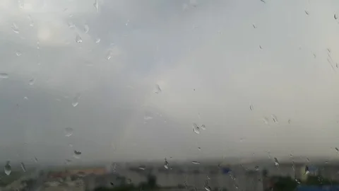 Drops of water on the window. Stock Footage 115471592