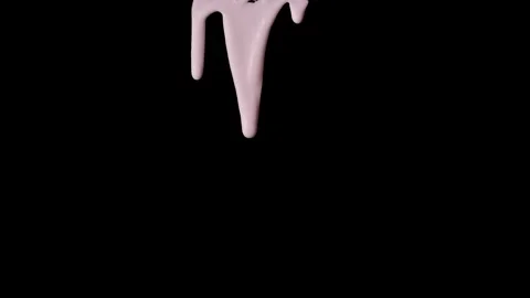 Drops of white paint flow down on a black background. Stock Footage 249202713