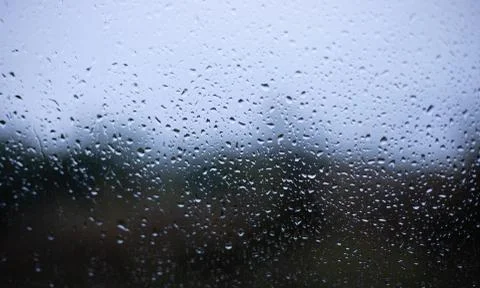 Drops on window blurred background Foto stock