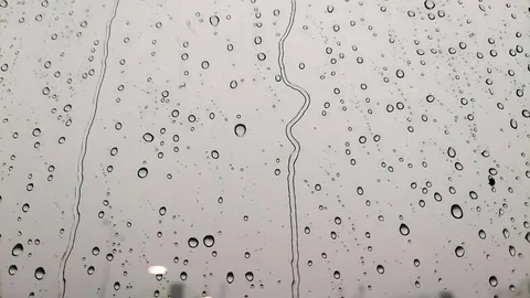 Drops on window glass in rain Stock Footage 82192691