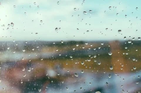 Drops On The Window Stock Photos