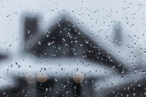 Drops on the window Stock Photos