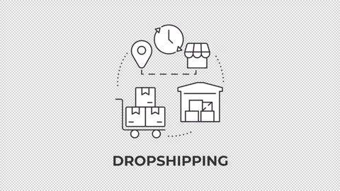 Dropshipping animated line concept icon Stock Footage 345258658