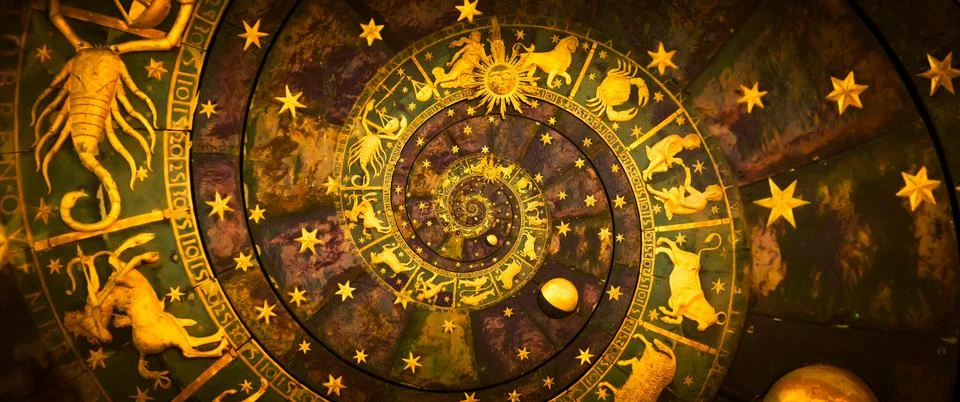 Droste effect background. Abstract design for concepts related to astrology a Stock Photos