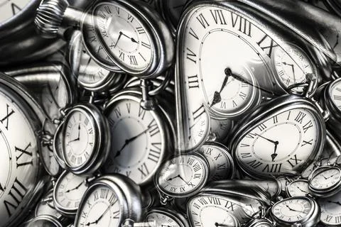 Droste effect background with infinite clock spiral Abstract design for Stock Illustration