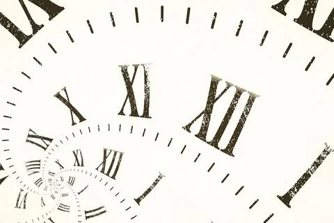 Droste effect background with infinite clock spiral. Abstract design for Stock Illustration