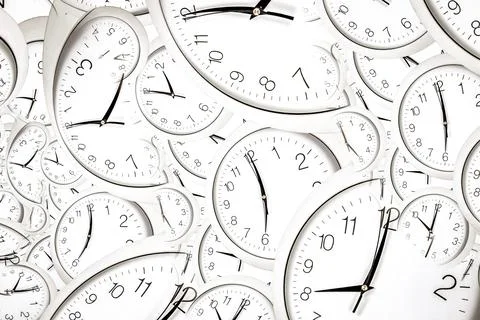 Droste effect background with infinite clock spiral. Abstract design for Stock Illustration