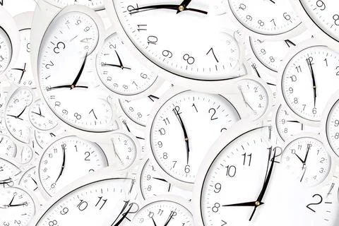 Droste effect background with infinite clock spiral. Abstract design for conc Stock Photos
