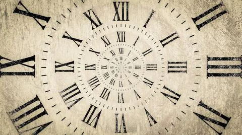 Droste effect background with infinite clock spiral. Abstract design for c... Stock Photos