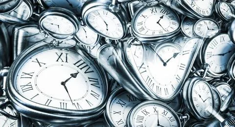 Droste effect background with infinite clock spiral. Abstract design for c... Stock Photos