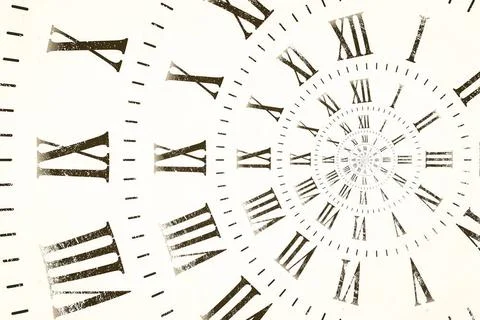 Droste effect background with infinite clock spiral. Abstract design for c... Stock Photos