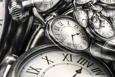 Droste effect background with infinite clock spiral. Abstract design for c... Stock Photos
