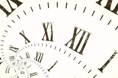 Droste effect background with infinite clock spiral. Abstract design for c... Stock Photos