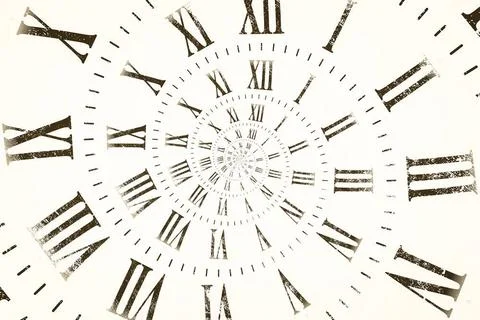 Droste effect background with infinite clock spiral. Abstract design for c... Stock Photos
