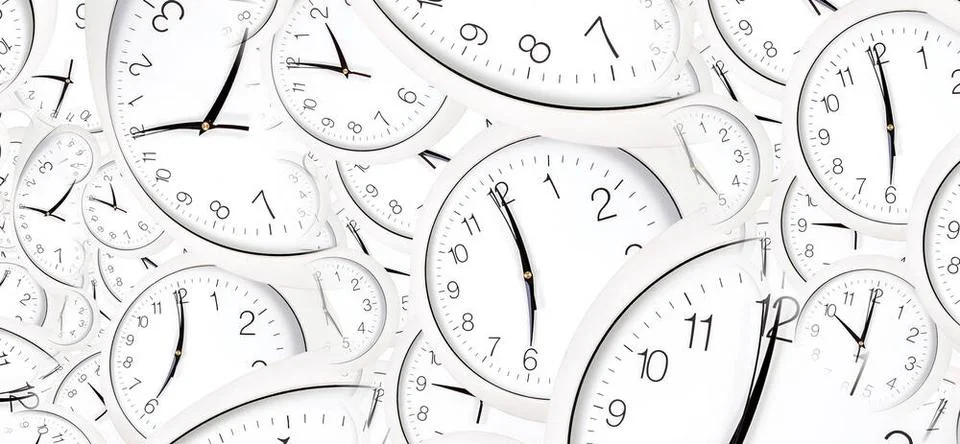 Droste effect background with infinite clock spiral. Abstract design for c... Stock Photos