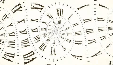 Droste effect background with infinite clock spiral. Abstract design for c... Stock Photos