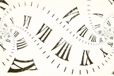 Droste effect background with infinite clock spiral. Abstract design for c... Stock Photos