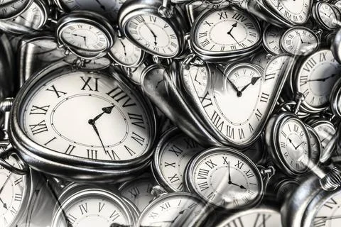 Droste effect background with infinite clock spiral. Abstract design for c... Stock Photos