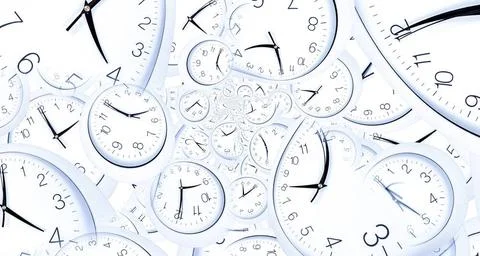 Droste effect background with infinite clock spiral. Abstract design for c... Stock Photos
