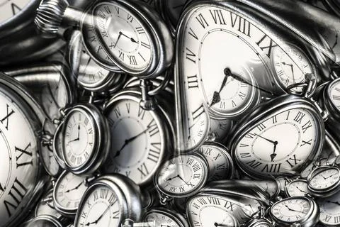 Droste effect background with infinite clock spiral. Abstract design for c... Stock Photos