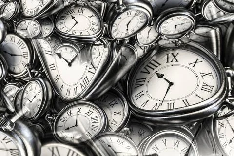 Droste effect background with infinite clock spiral. Abstract design for c... Stock Photos