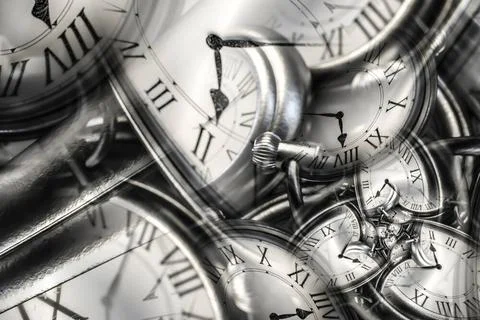 Droste effect background with infinite clock spiral. Abstract design for c... Stock Photos