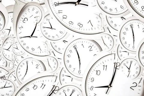Droste effect background with infinite clock spiral. Abstract design for c... Stock Photos