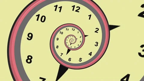 Droste effect clock zoom in Video stock 195165552