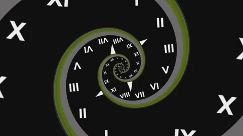 Droste effect clock zoom in Video stock 195290630