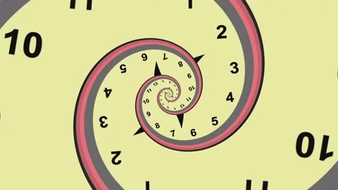 Droste effect clock zoom in Stock Footage 196018305