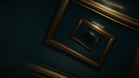 Droste Effect Gilded Frame Recursive Spiral Zoom Seamless Loop Stock Footage 346936253