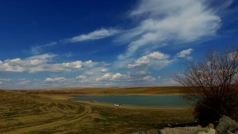 Drought and decrease in dam waters, time lapse shooting, drought and thirst, 库存影片 111774456