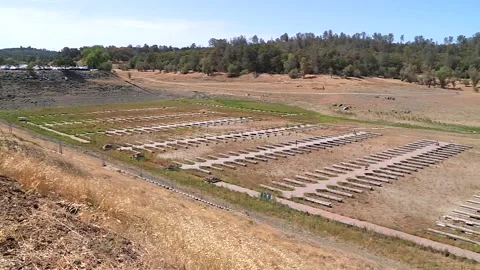 DROUGHT CALIFORNIA FOLSOM LAKE LOW WATER LEVELS  2021 Stock Footage