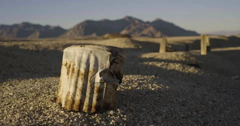 Drought Climate Change Global Warming Ghost Town Relics 004 Stock Footage 170039302