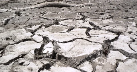 Drought cracked ground, dry crack lakes, drought soil at the bottom of the river Видео 146958106