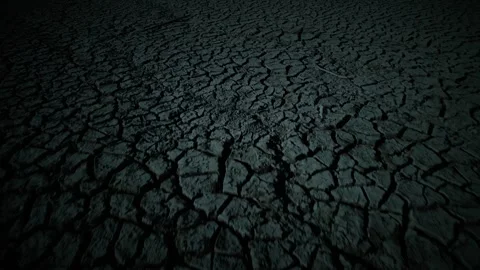Drought Cracked Soil Surface at Night Stock Footage 246718951