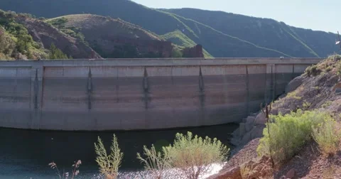 Drought dam low water static shot Vídeos de archivo 53647728