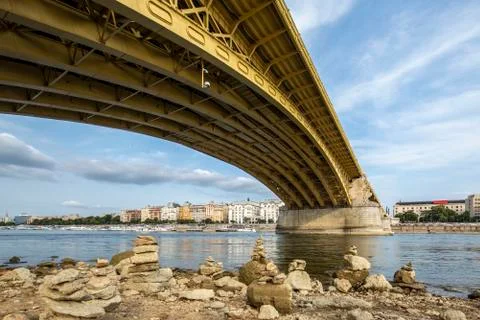 Drought in Danube Stock Photos