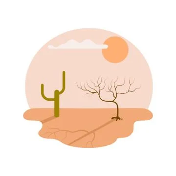 Drought desert isolated vector icon Stock Illustration