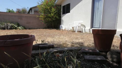 Drought empty pots slide left Stock-Footage 49276243