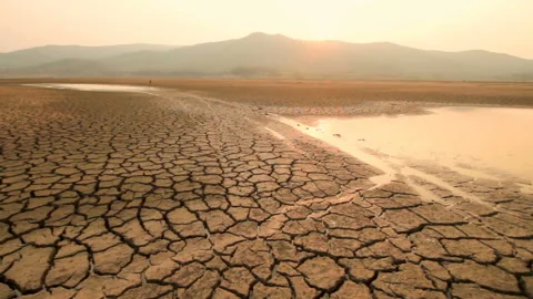 Drought impact river drying Video stock 210530316