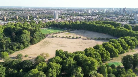 Drought in London, Climate change effect , Battersea Park, 9th Aug 2026 Vídeo Stock 341846218