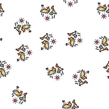 Drought map vector seamless pattern Stock Illustration