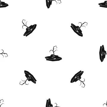 Drought pattern seamless black Illustrazione stock